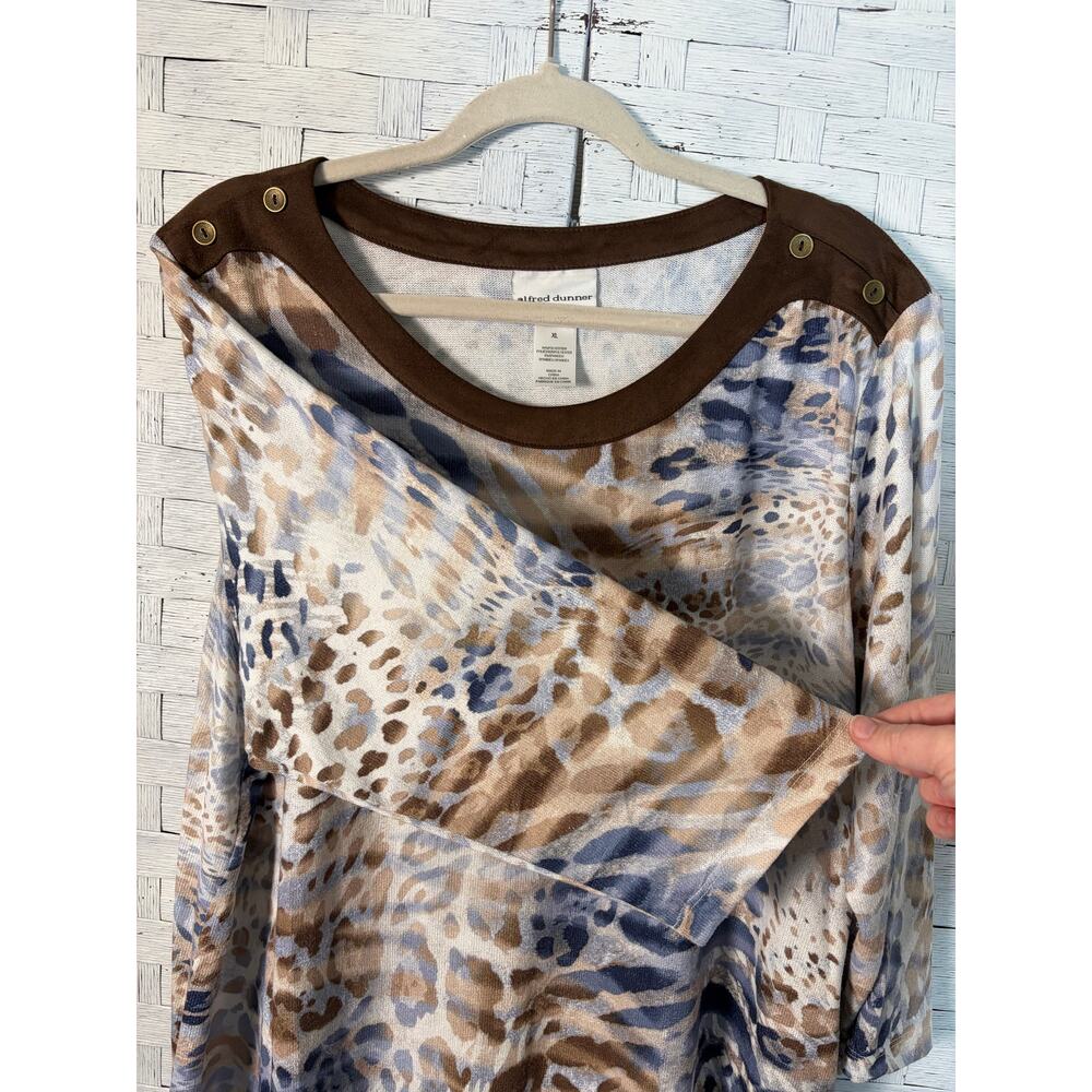 Alfred Dunner womens sweater animal print soft feminine colorful lightweight - Picture 2 of 10